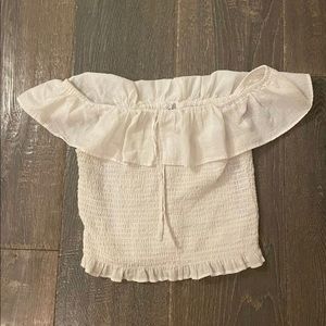 White Ruched Crop Top